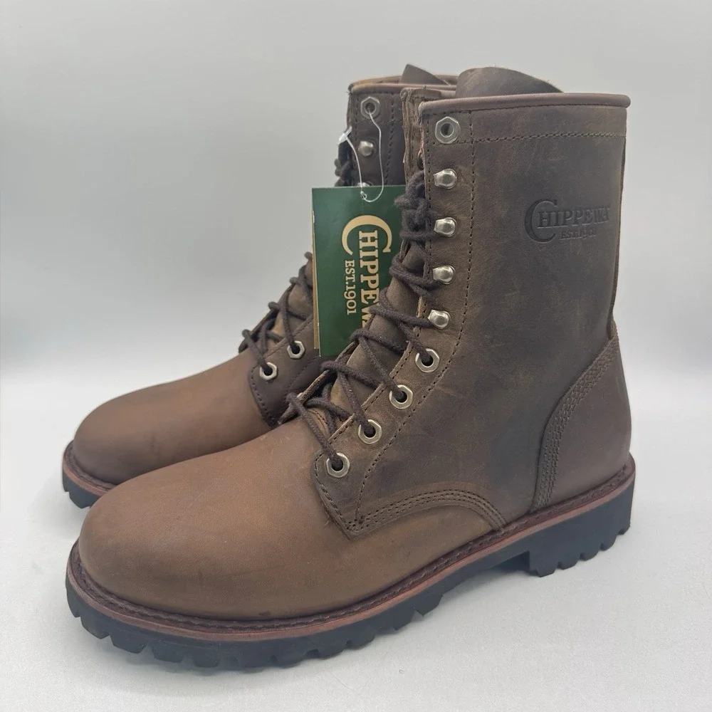 Chippewa Wood Classic 2.0 Boots Men's Size 10.5 D Brown Leather Soft Toe - Picture 9 of 16